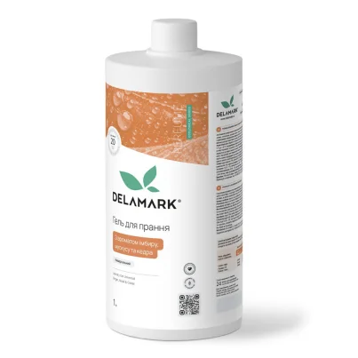 Гель для стирки универсальный DeLaMark PERFUME с ароматом имбиря, мускуса и кедра, 1 л